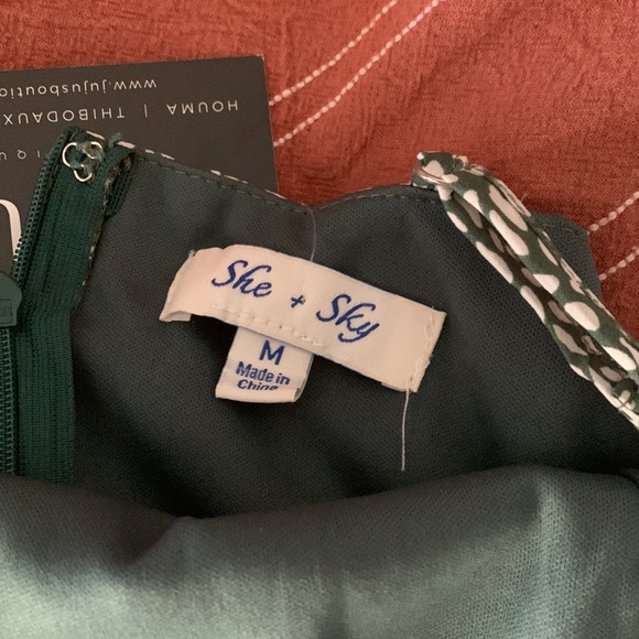 Green Printed Summer Dress - Picture 5 of 5